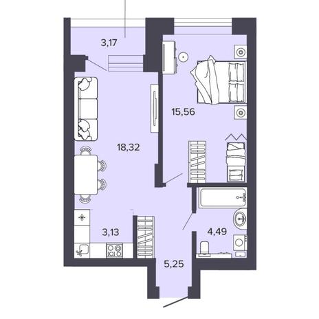 Вариант №8184, 2-комнатная квартира в жилом комплексе Citatum