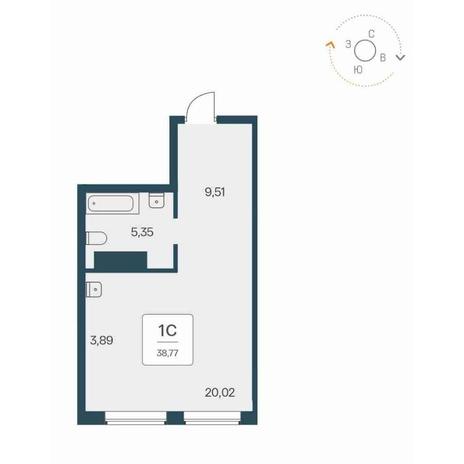 Вариант №9885, 1-комнатная квартира в жилом комплексе City Towers