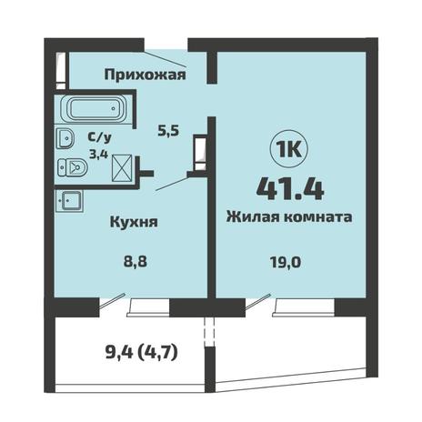 Вариант №17533, 1-комнатная квартира в жилом комплексе Сила Леса