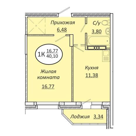 Вариант №13576, 1-комнатная квартира в жилом комплексе Сила Леса