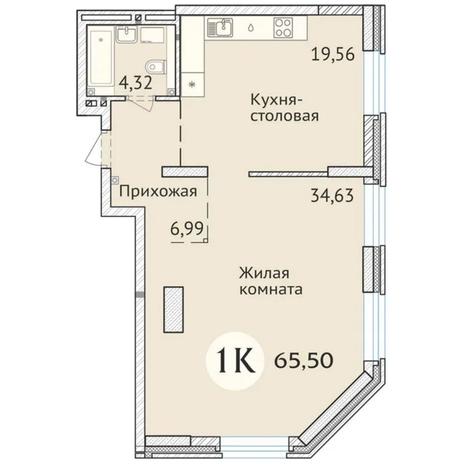 Вариант №6430, 2-комнатная квартира в жилом комплексе Заельцовский