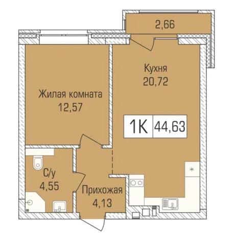 Вариант №7359, 2-комнатная квартира в жилом комплексе Сила Леса