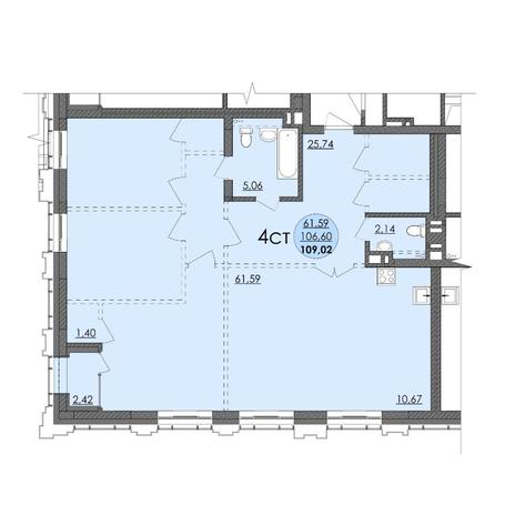Вариант №9877, 3-комнатная квартира в жилом комплексе Richmond Residence