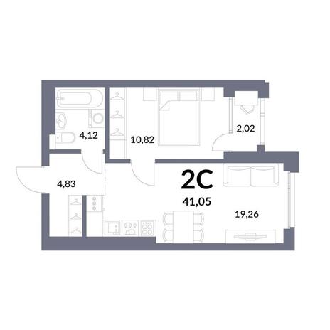 Вариант №12602, 2-комнатная квартира в жилом комплексе Prime House